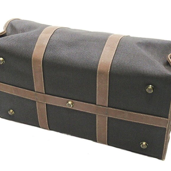 DUNHILL Boston Bag Herringbone Gray Gray PVC x Leather Authentic - Picture 5 of 11